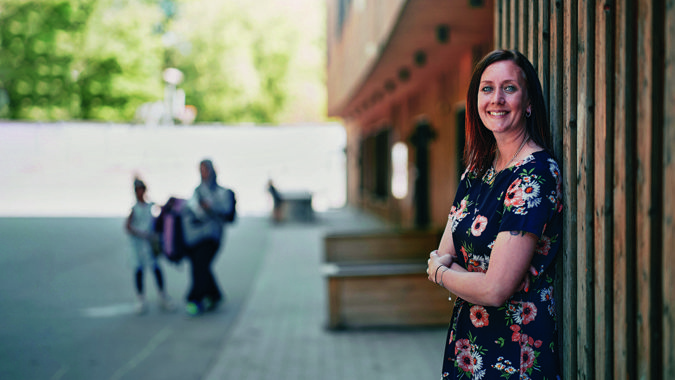 20230616 Huddinge Maria Wiman på Skapaskolan. Foto: Oskar Omne