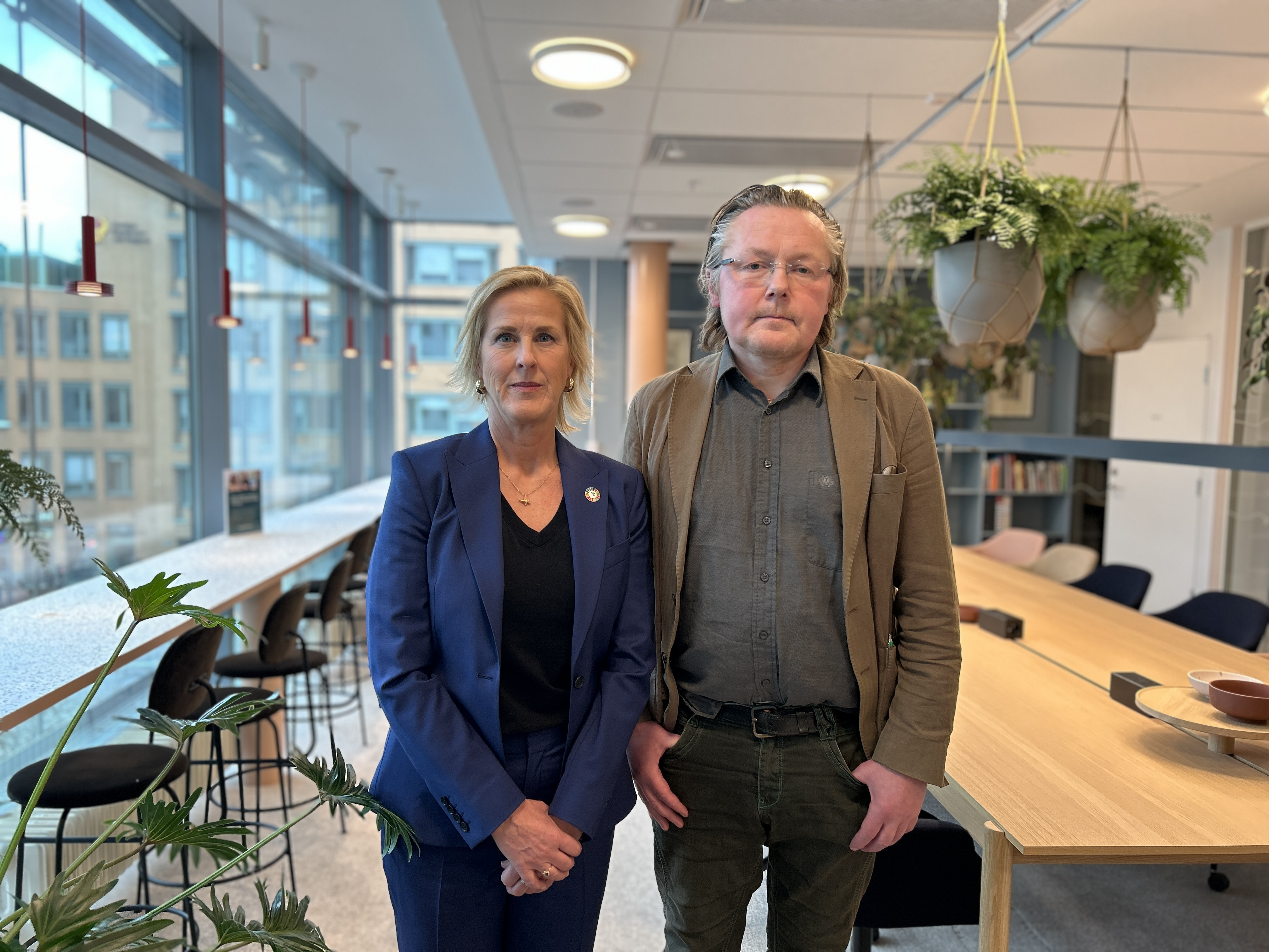 Åsa Fahlén, förbundsordförande och David Lifmark, universitetslektor
