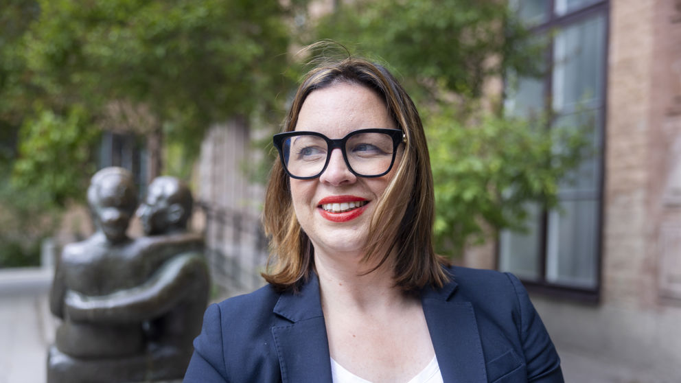 240614 Mathilda Hansson, medarbetare vid Sveriges Lärare poserar för ett porträtt under en fotografering den 14 juni 2024 i Stockholm.
Foto: Pär Bäckström / BILDBYRÅN / COP 225 / PB0035