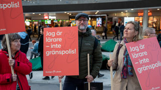 Från demonstrationen mot lagen om anmälningsplikt.